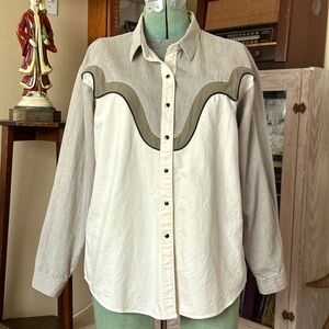 Vintage Panhandle Slim Classic Cowboy Western Workwear Snap Button Up Shirt